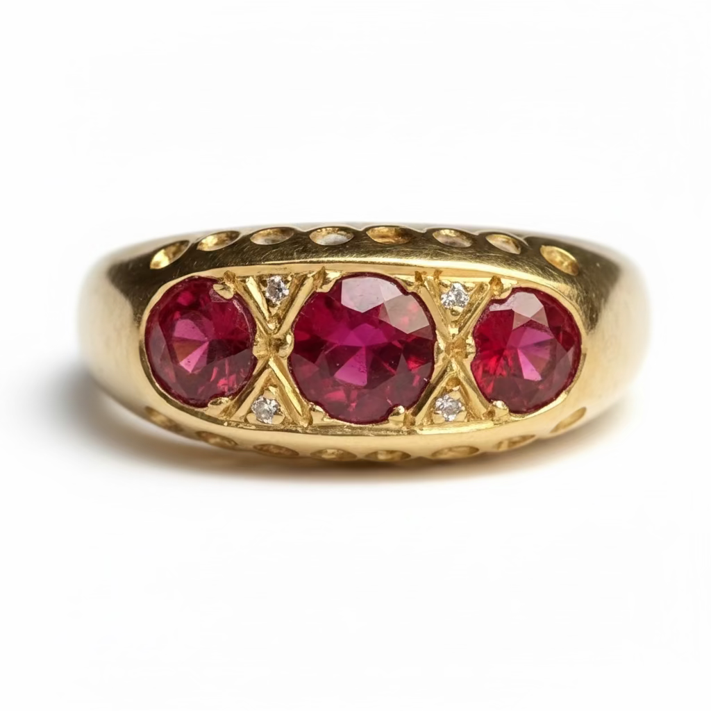 Victorian Ruby & Diamond Ring in 18ct Gold