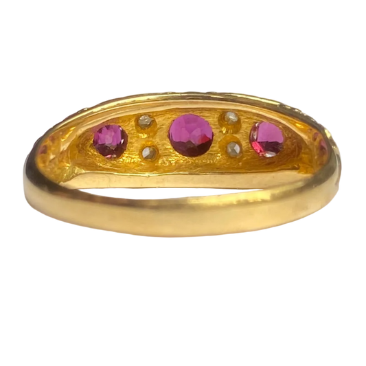 Victorian Ruby & Diamond Ring in 18ct Gold