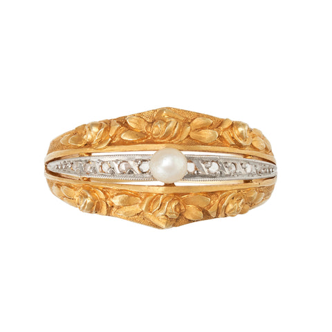 *NEW* Edwardian Pearl & Diamond Ring