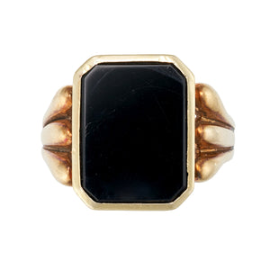 *NEW* 1950's Onyx Gents Signet Ring 14ct