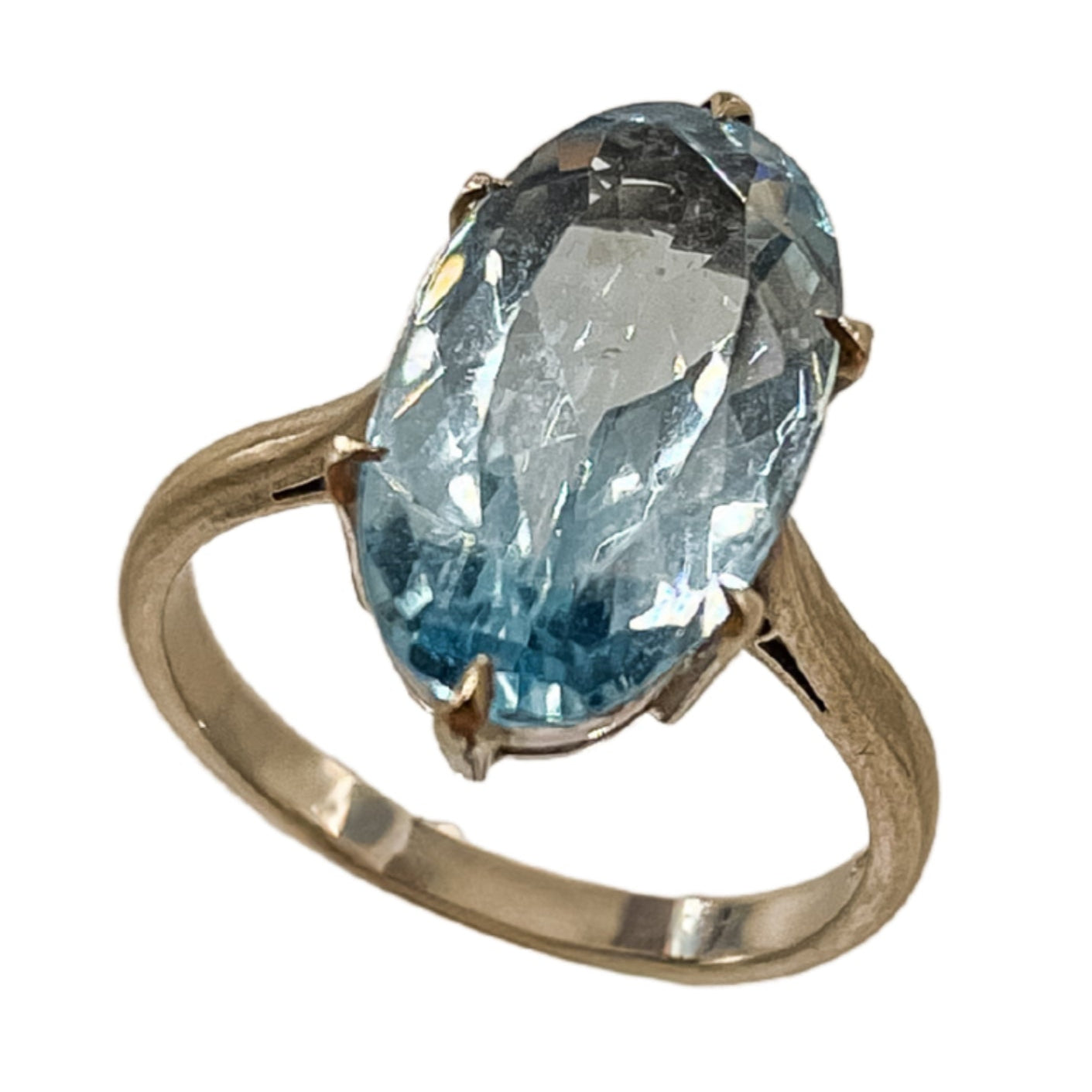 Vintage Aquamarine Solitaire Ring in 18ct White Gold