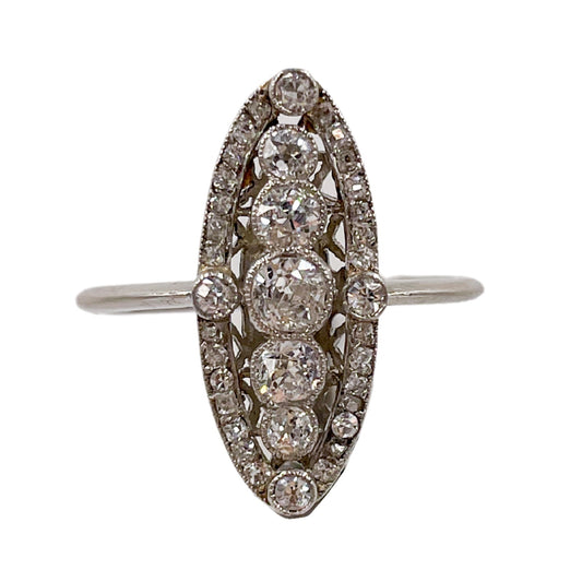 Art Deco Diamond Marquise Ring in Platinum