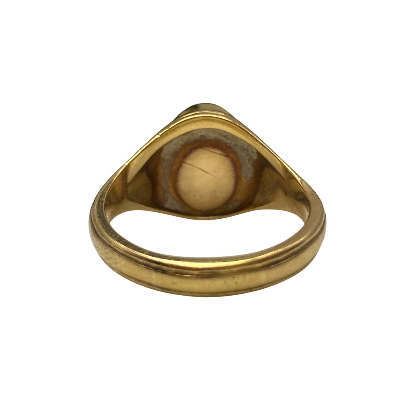 Vintage Garnet Cabochon Oval Signet Ring in 9ct Yellow Gold
