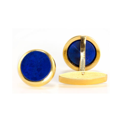 Vintage Modernist Lapis Lazuli Gold Cufflinks