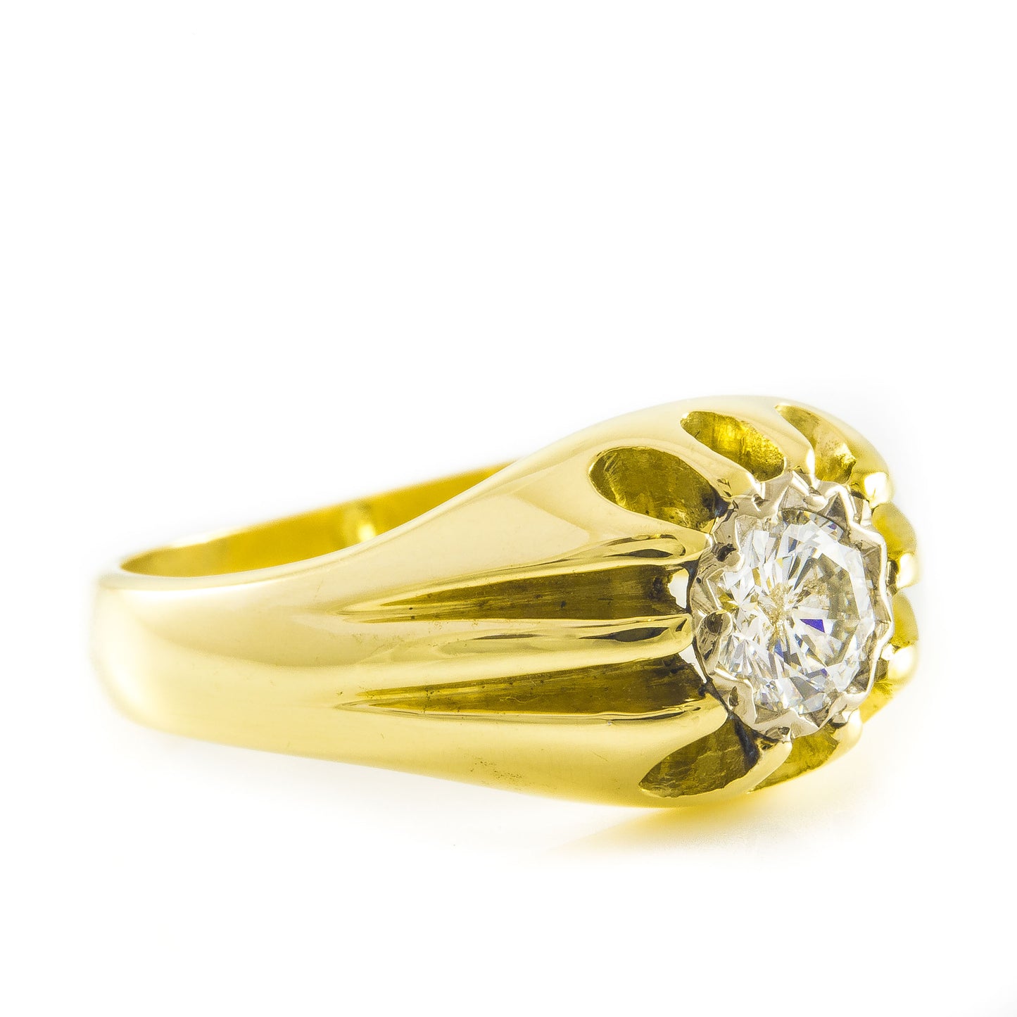 Gents Vintage Diamond Ring, 18ct yellow Gold