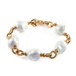 Baroque Pearl Italian Gold Bracelet