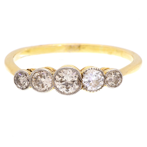 Edwardian Old Cut Diamond Five Stone Ring