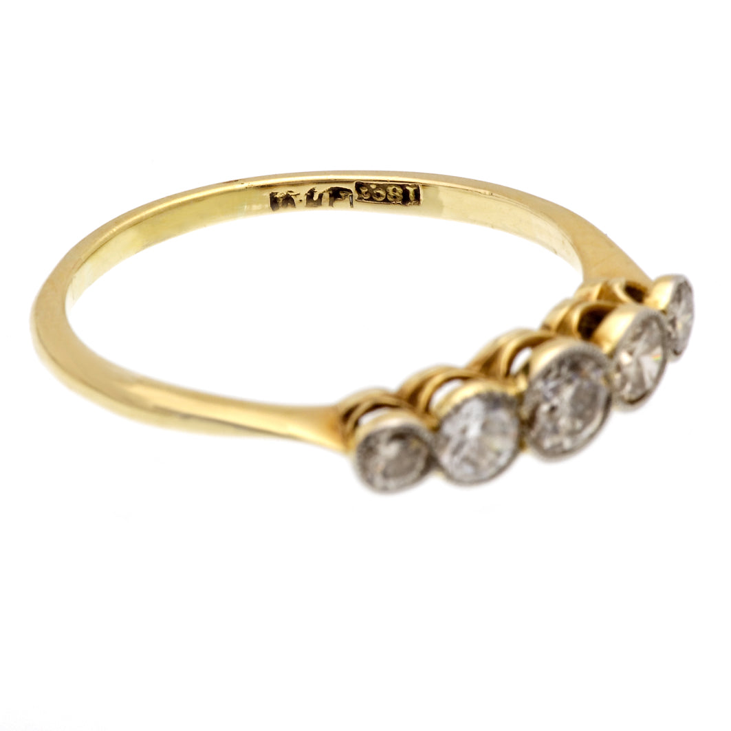 Edwardian Old Cut Diamond Five Stone Ring