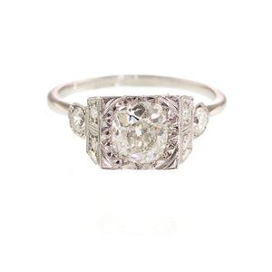 Art Deco 2.10carat Diamond Solitaire Ring, 18ct