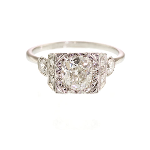 Art Deco 2.10carat Diamond Solitaire Ring, 18ct