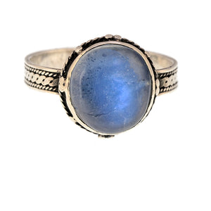 Antique Moonstone and Silver Ring
