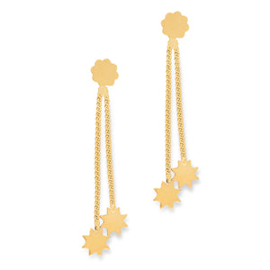 Star Drop Earrings 9 carat Yellow Gold