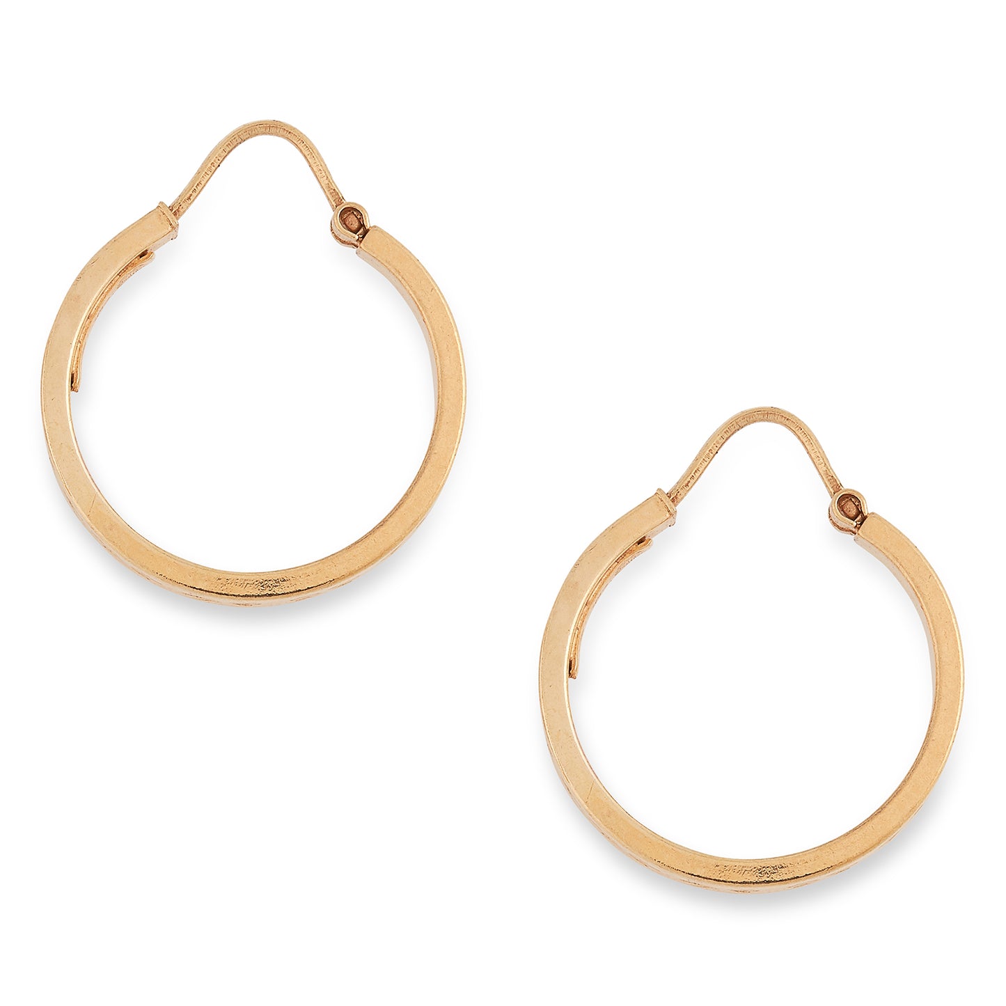 Vintage Patterned Hooped Earrings 9 carat Yellow Gold