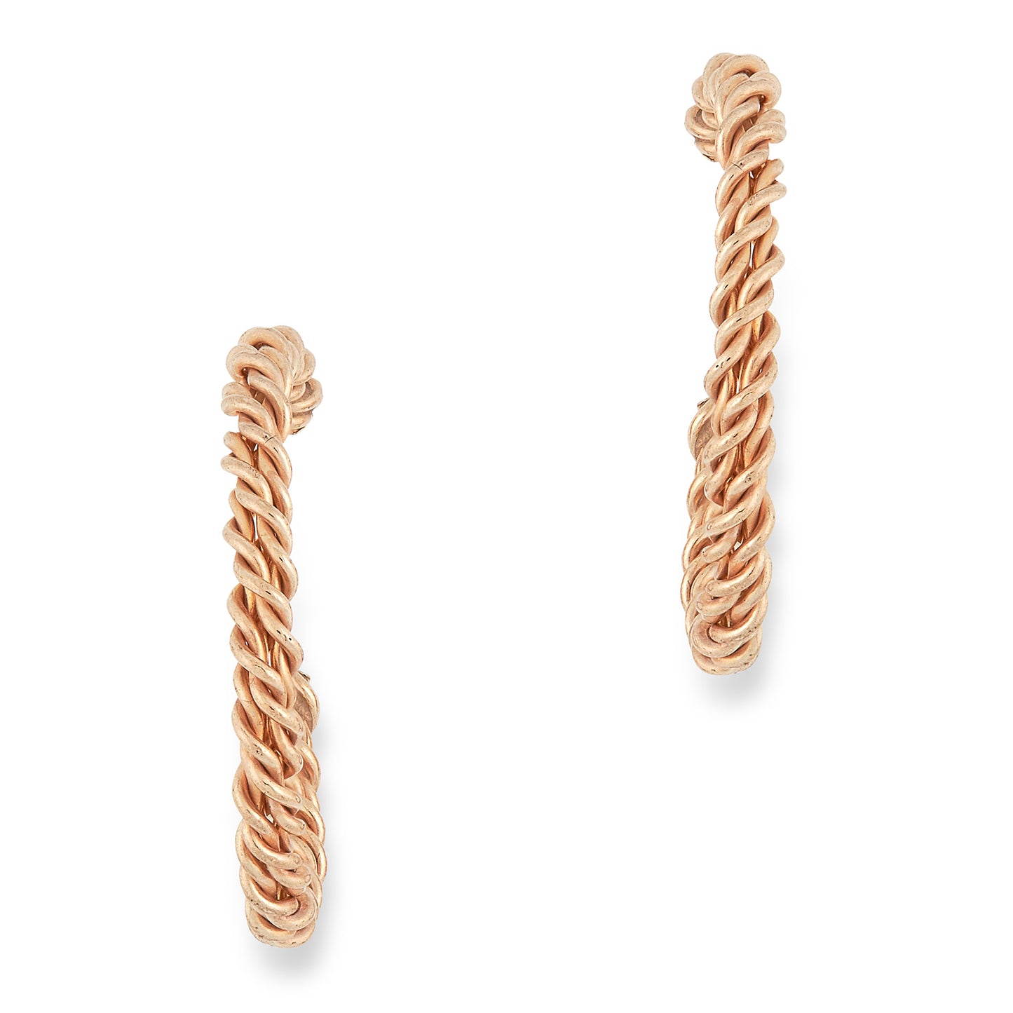 Rope Hoop Earrings 9 carat Yellow Gold Medium Size