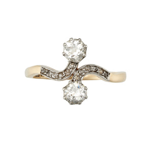A Charming 'Moi et Toi' Ring .85 carat in 18k yellow gold