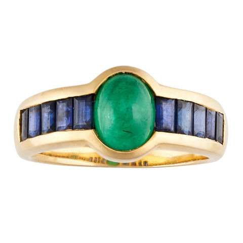 Copy of *NEW* Vintage Emerald and Sapphire Ring, 18ct Yellow Gold