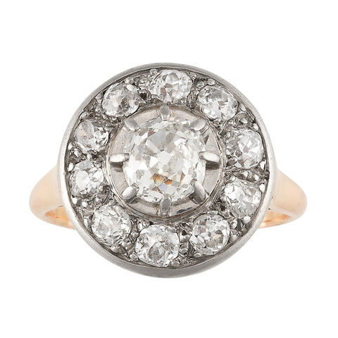 *NEW* Edwardian Diamond Cluster Ring, 18ct yellow gold and Platinum
