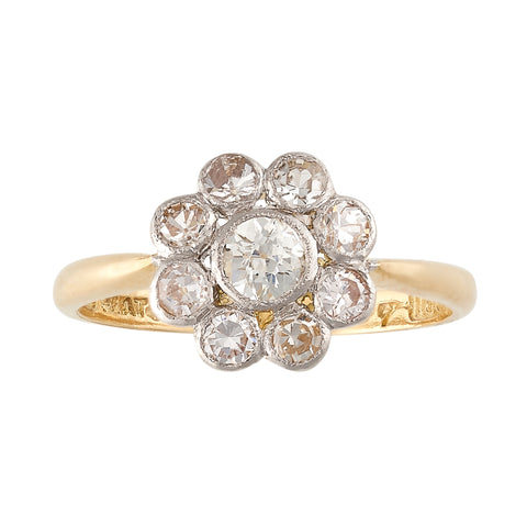 *NEW* Edwardian Diamond Cluster Ring, 18ct. Gold