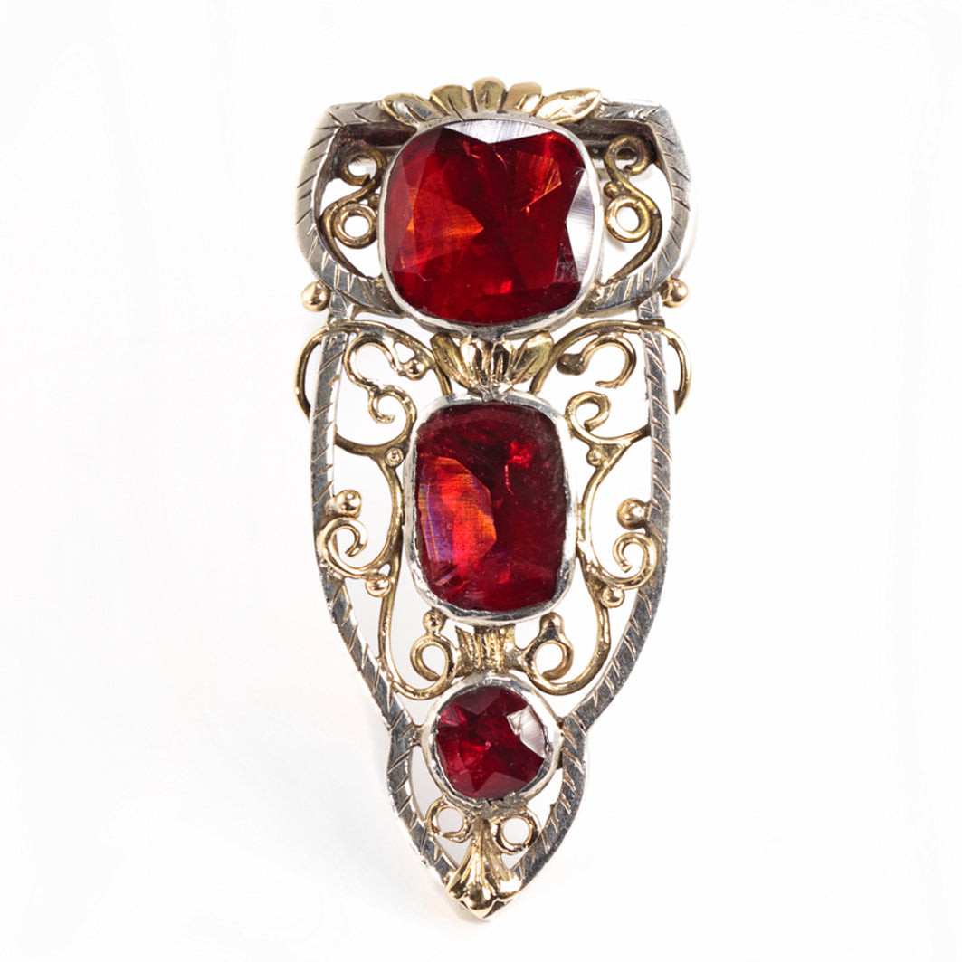 Dress clips Arts and Crafts Silver Garnet