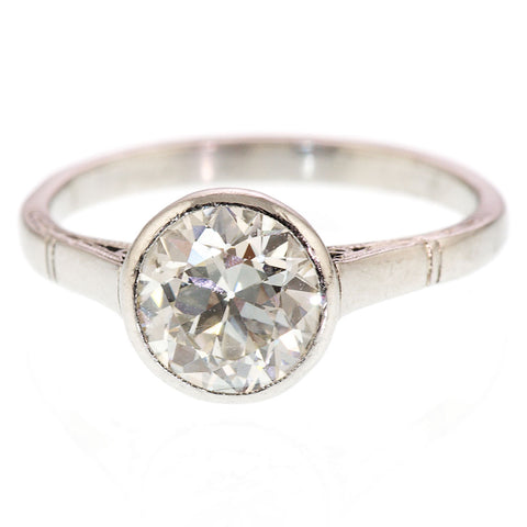 Art Deco Diamond Solitiare Engagement Ring 1.65carat